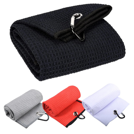 40x60cm Golf Towel With Hook 5 Colors Microfiber Fabric For Golf lovers Duty Clip Carabiner Accessories Free shipping Dorp ship